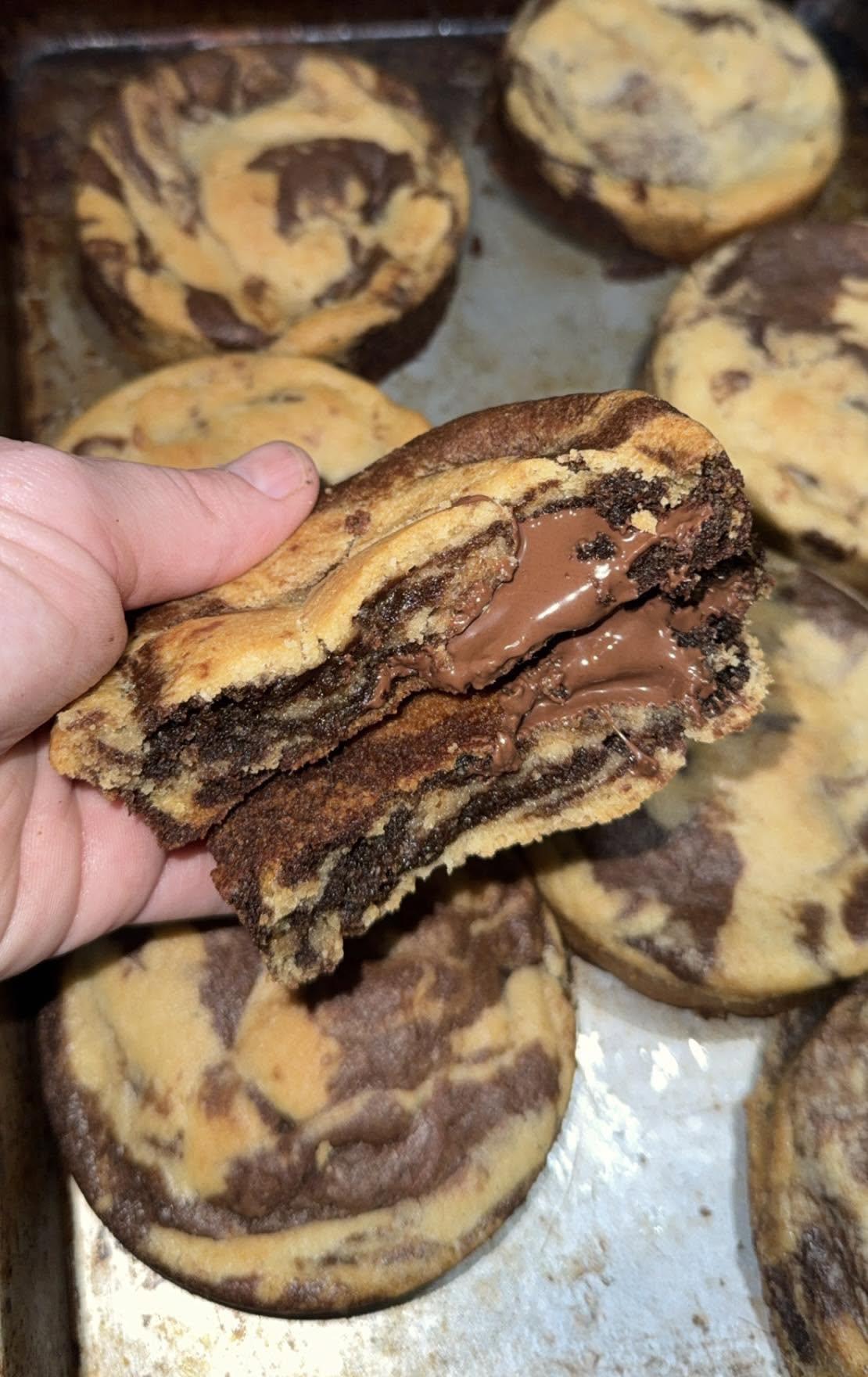 Brookie filled with nutella